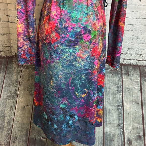 Wrap Dress Le Galeriste NWT original artwork design Whimsy Maximalist Workwear - Picture 10 of 16